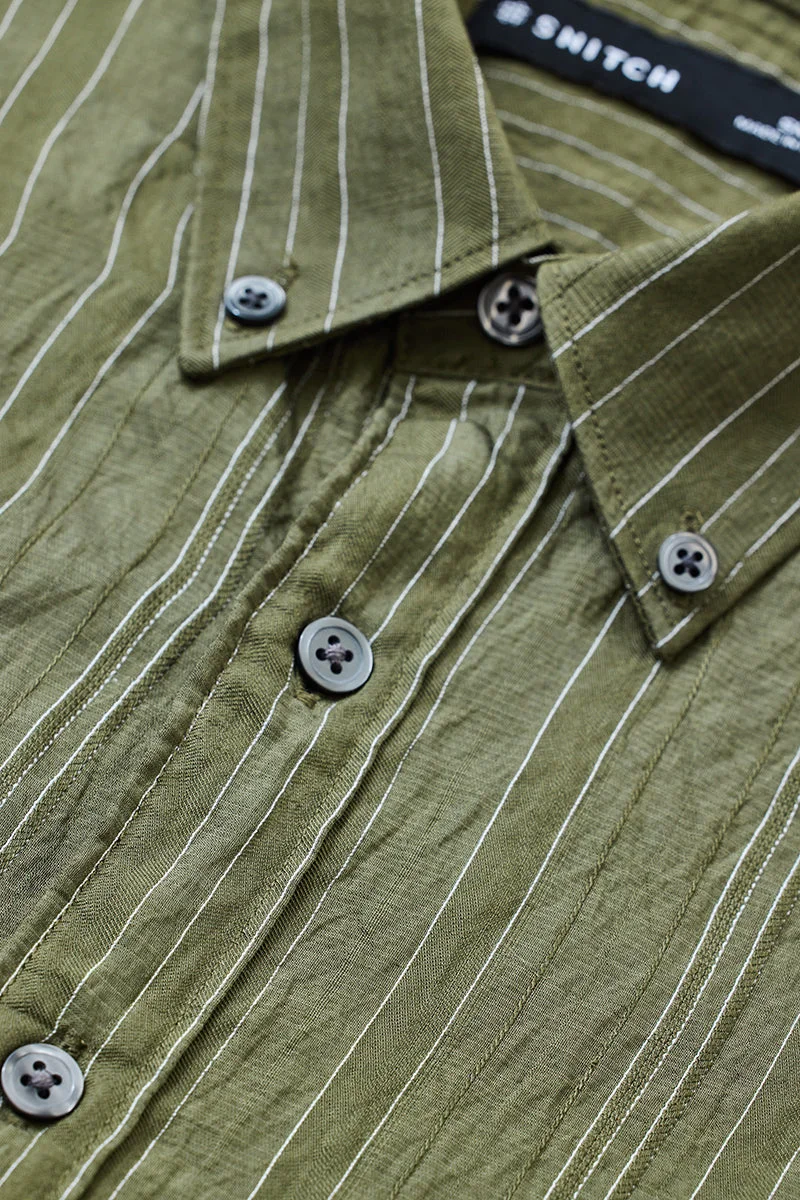 SNITCH Slim Fit Stripes Shirt